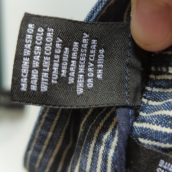 New Directions wide leg cropped sailor jeans railroad stripe cotton size 14P - Picture 5 of 5